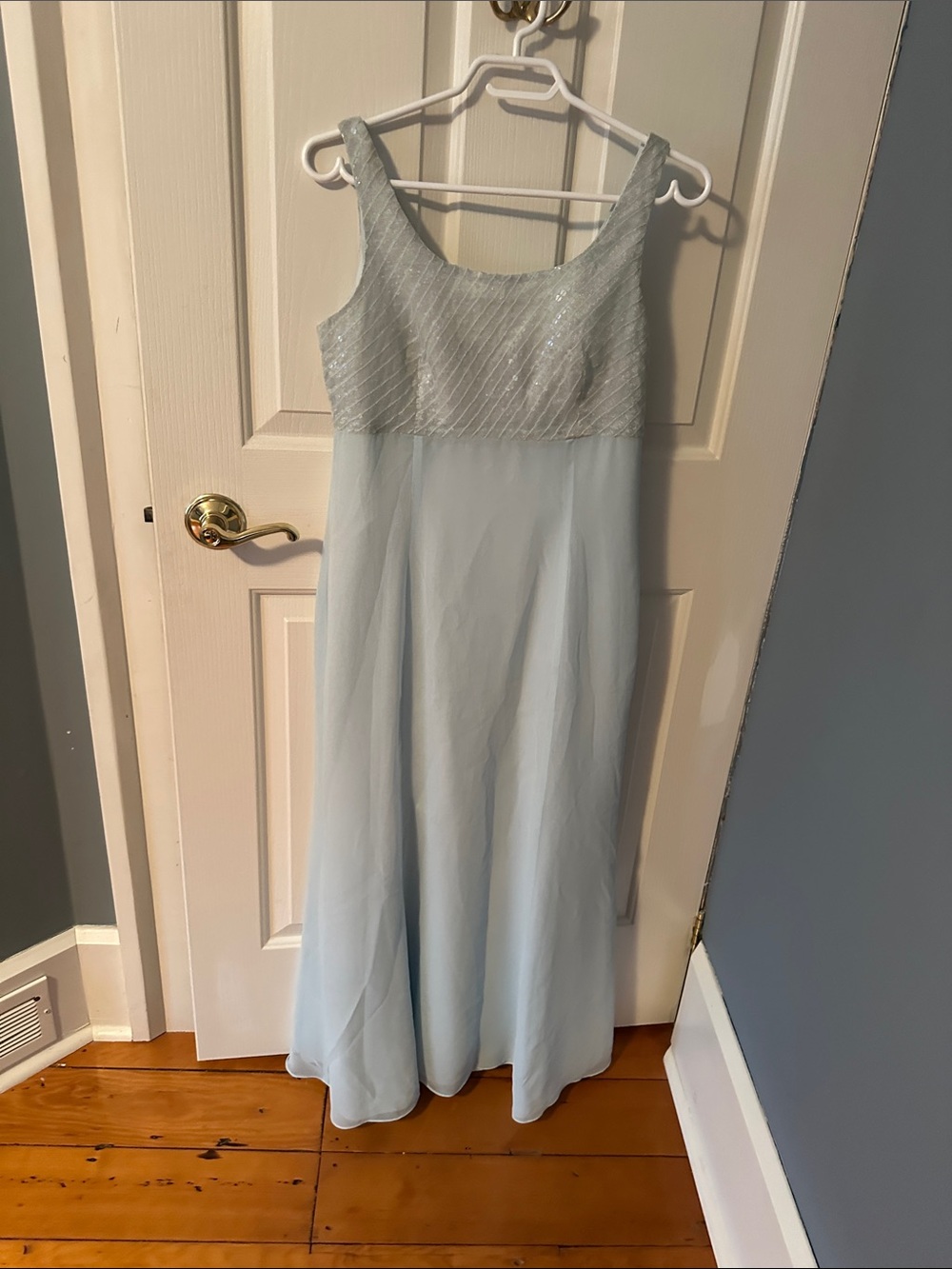 Liz Claiborne Light Blue Sleeveless Beaded Maxi Dress